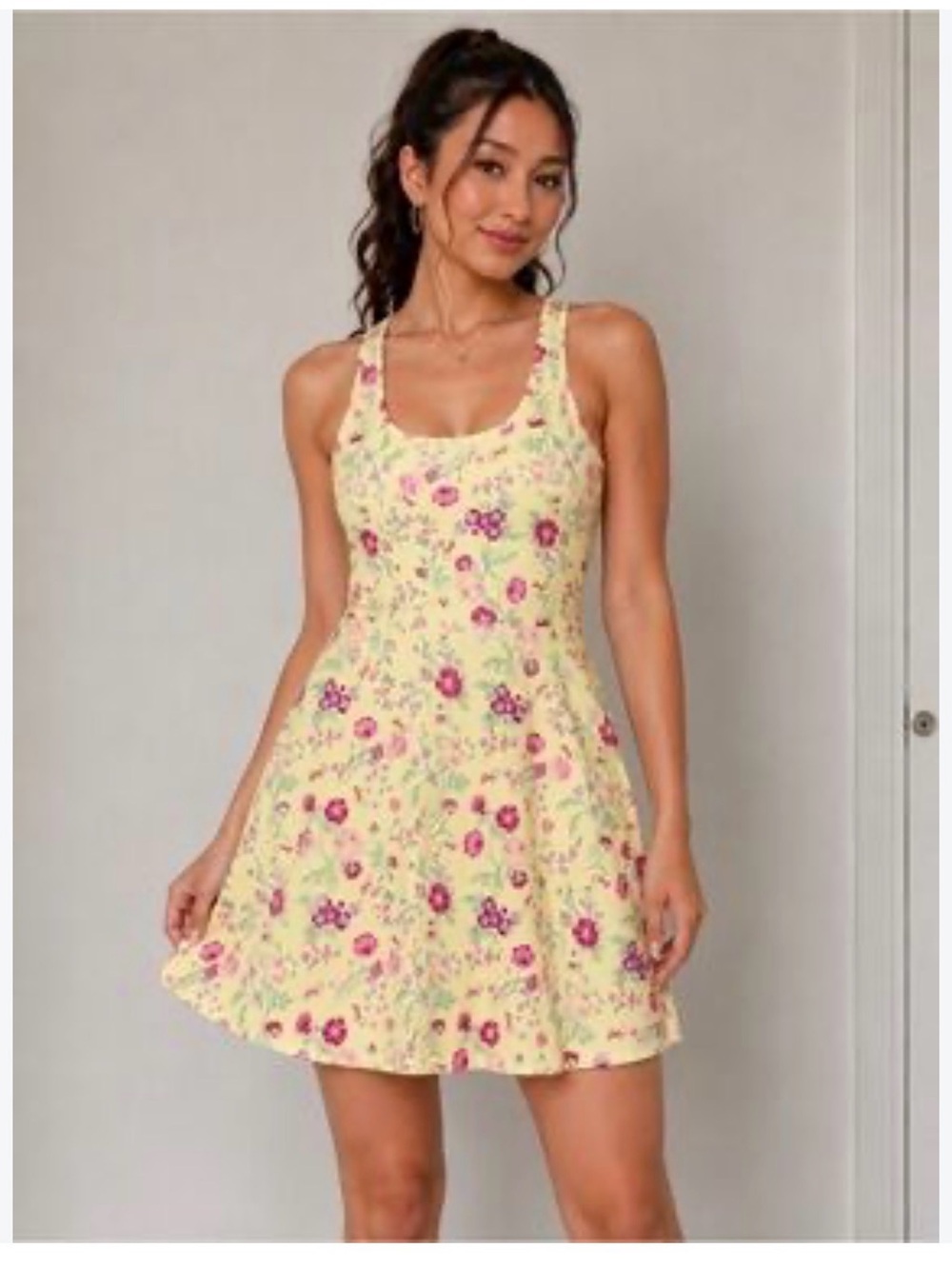Juicy Couture Sport NEW Yellow Floral Padded Dress (Style: Lemonade)